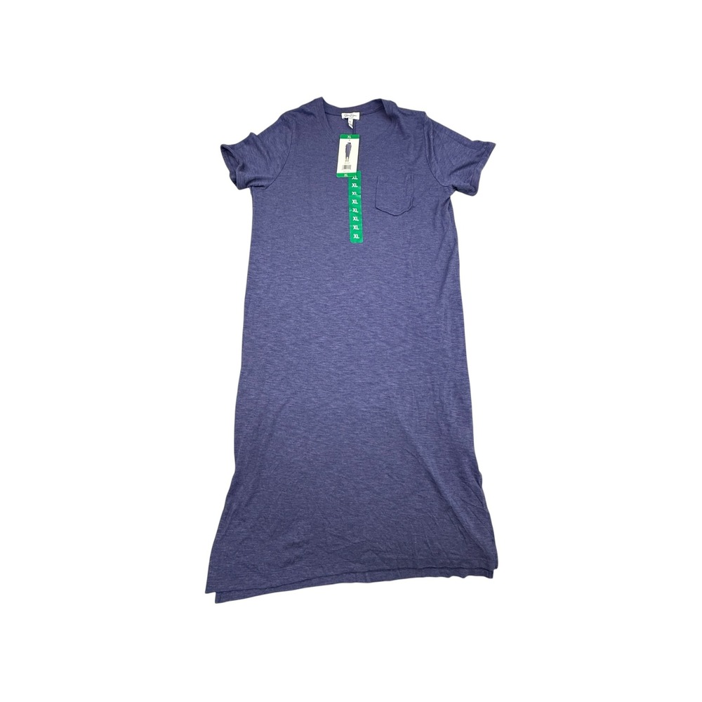 Jessica Simpson Maxi T-Shirt Dress Women XL Blue Violet Jersey Short Sleeve New